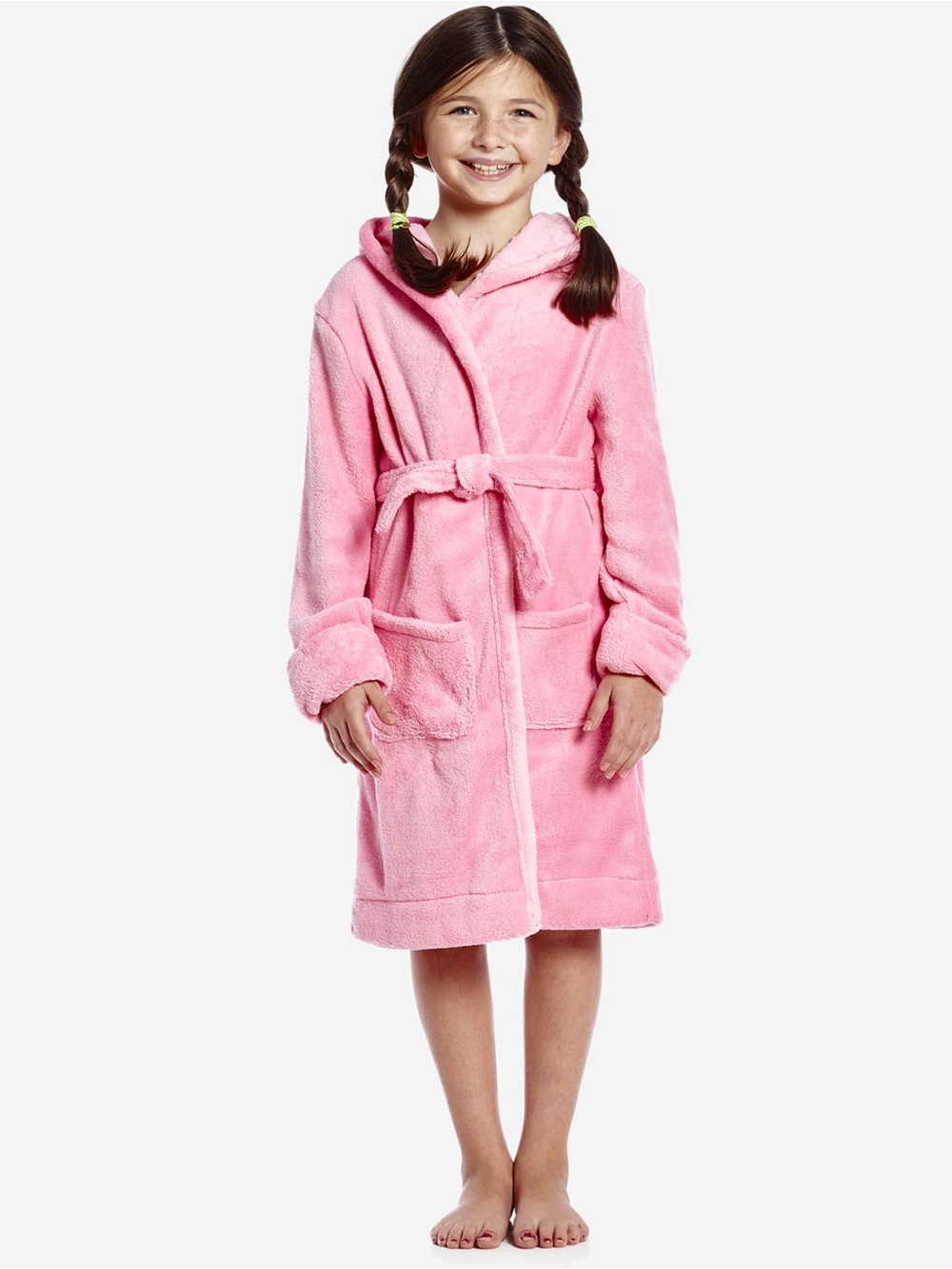 Elowel Soft Pink Kids Hooded Pajama Robe size 4 ADORABLE